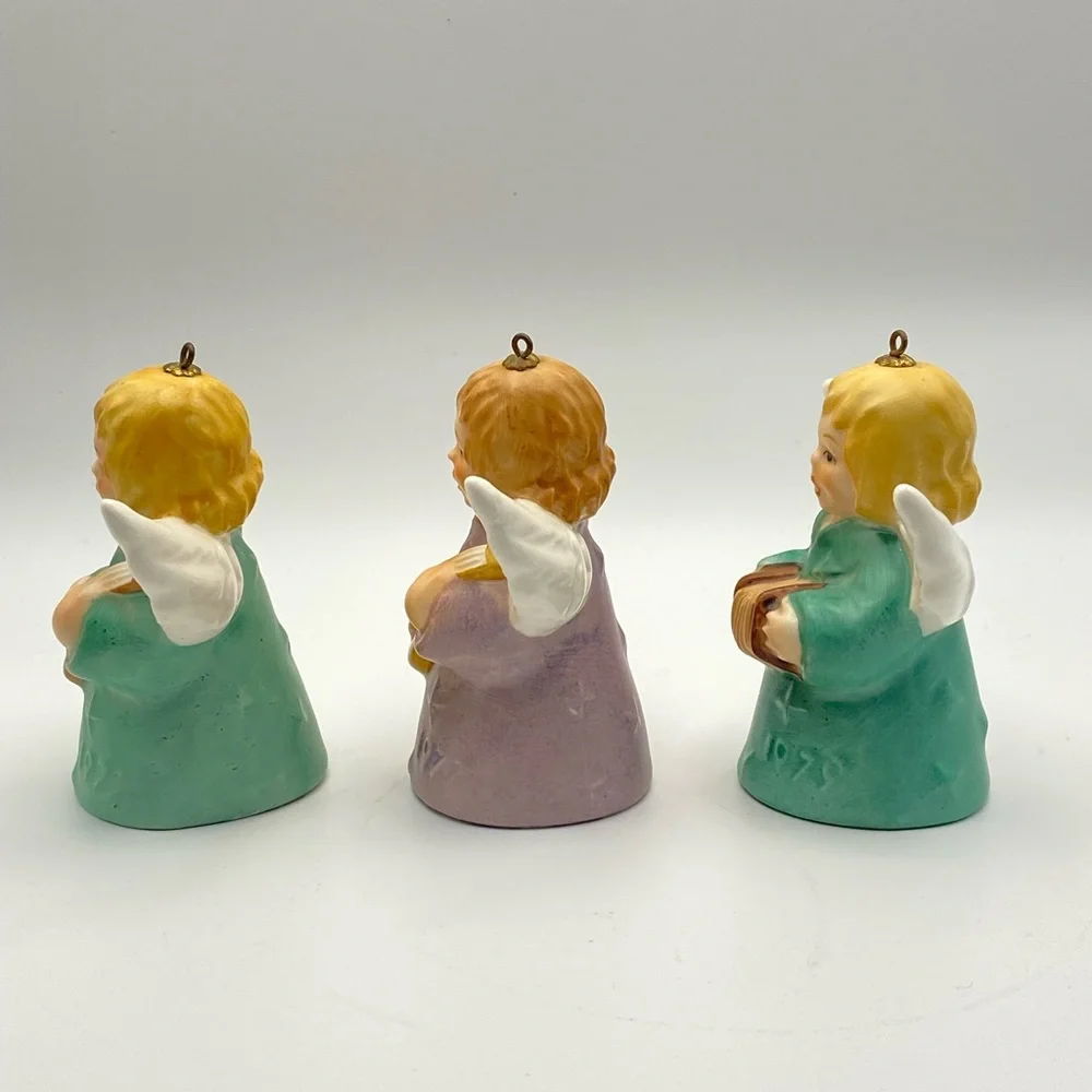 Goebel West Germany Angel Bells 1977 (2) & 1979 (1) Vintage Ceramic Collectible